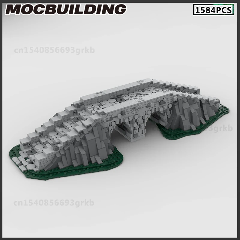 

MOC Building Block Urban Traffic Scenery The Medieval Stone Bridge Model DIY Bricks Assemble Toy Christmas Present Birthday Gift