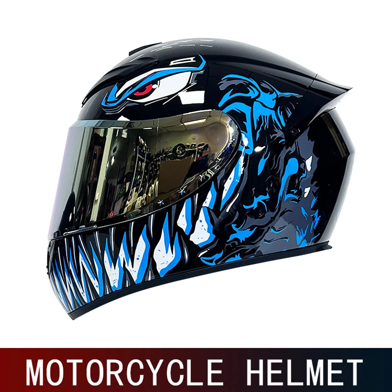 DOT Men's Motorcycle Helmet Full Helmet Sunshade Retro Arcade Car Full Helmet Four Seasons Winter Warm Racing Kart Helmet