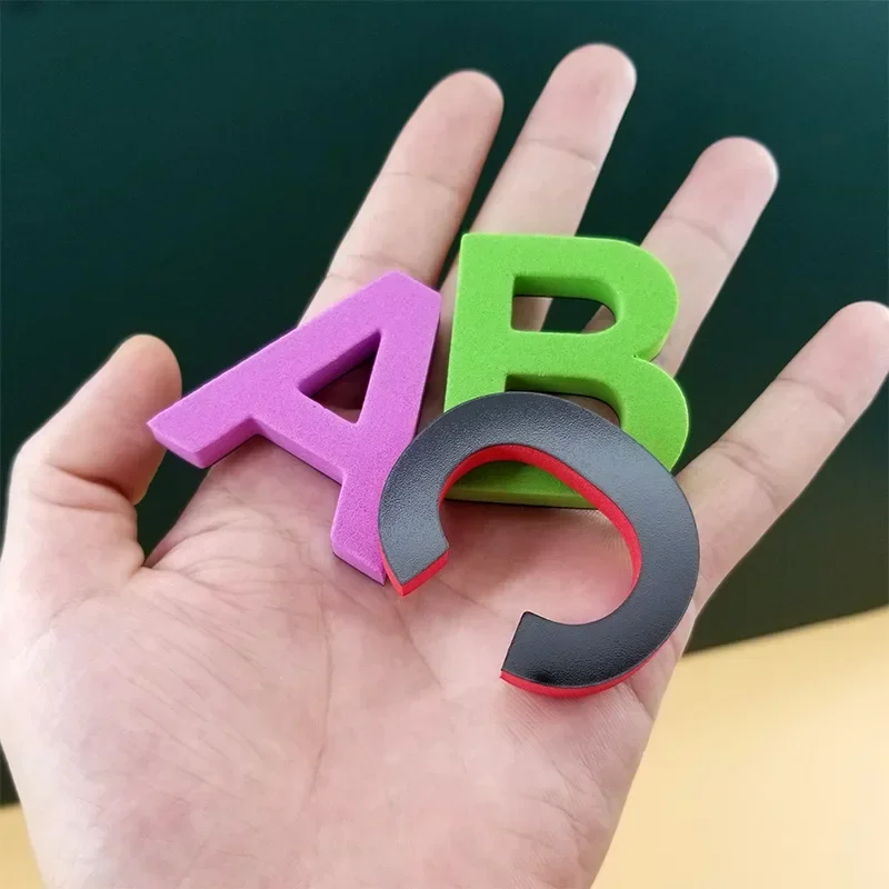 Letras y números magnéticos del alfabeto ABC 123, imanes de nevera de plástico, juego educativo de aprendizaje preescolar, mayúsculas, minúsculas,