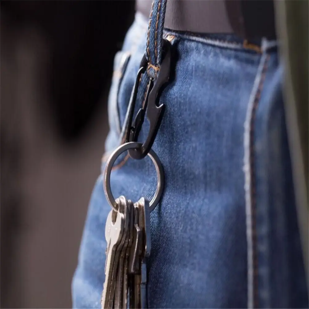 5 Pcs Durable Stainless Steel D Shape Buckle Lightweight Heavy Duty D Shaped Carabiner Quick Hanging Bottle Opener Hiking