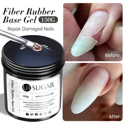UR SUGAR150g Fiberglass Rubber Base Nail Repair Gel For Broken Nails Quick Building Construction Semi-permanent Varnish Manicure