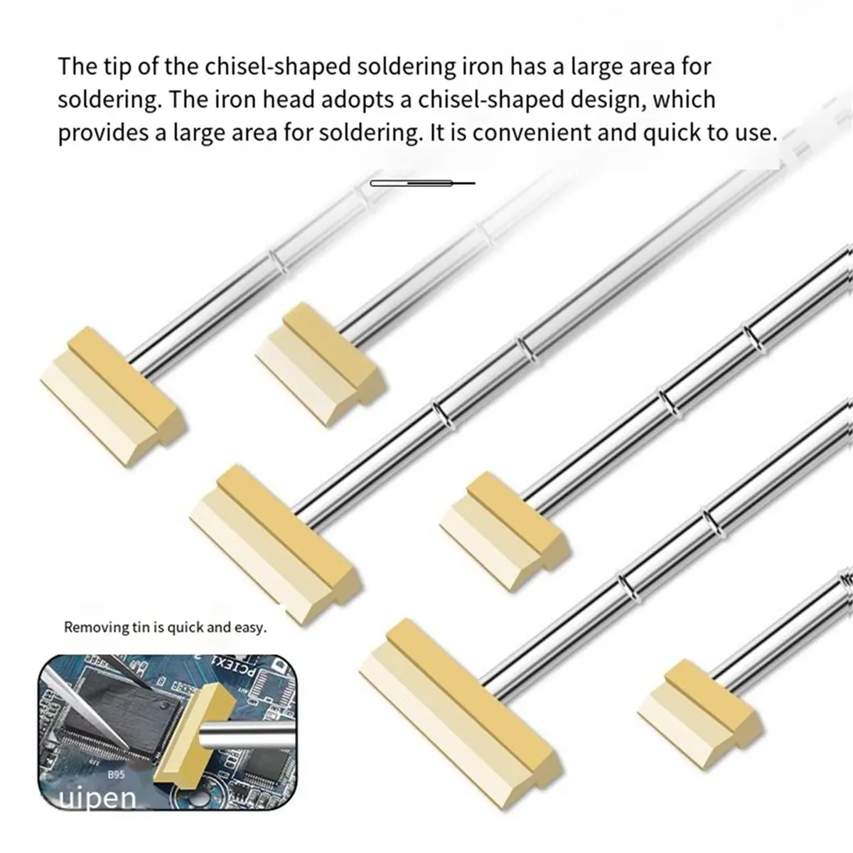 6pcs Soldering Iron Tips Rapid Heating Spatula Model 1401/1406 Replacement Electric Soldering Iron Tips Welding Tools