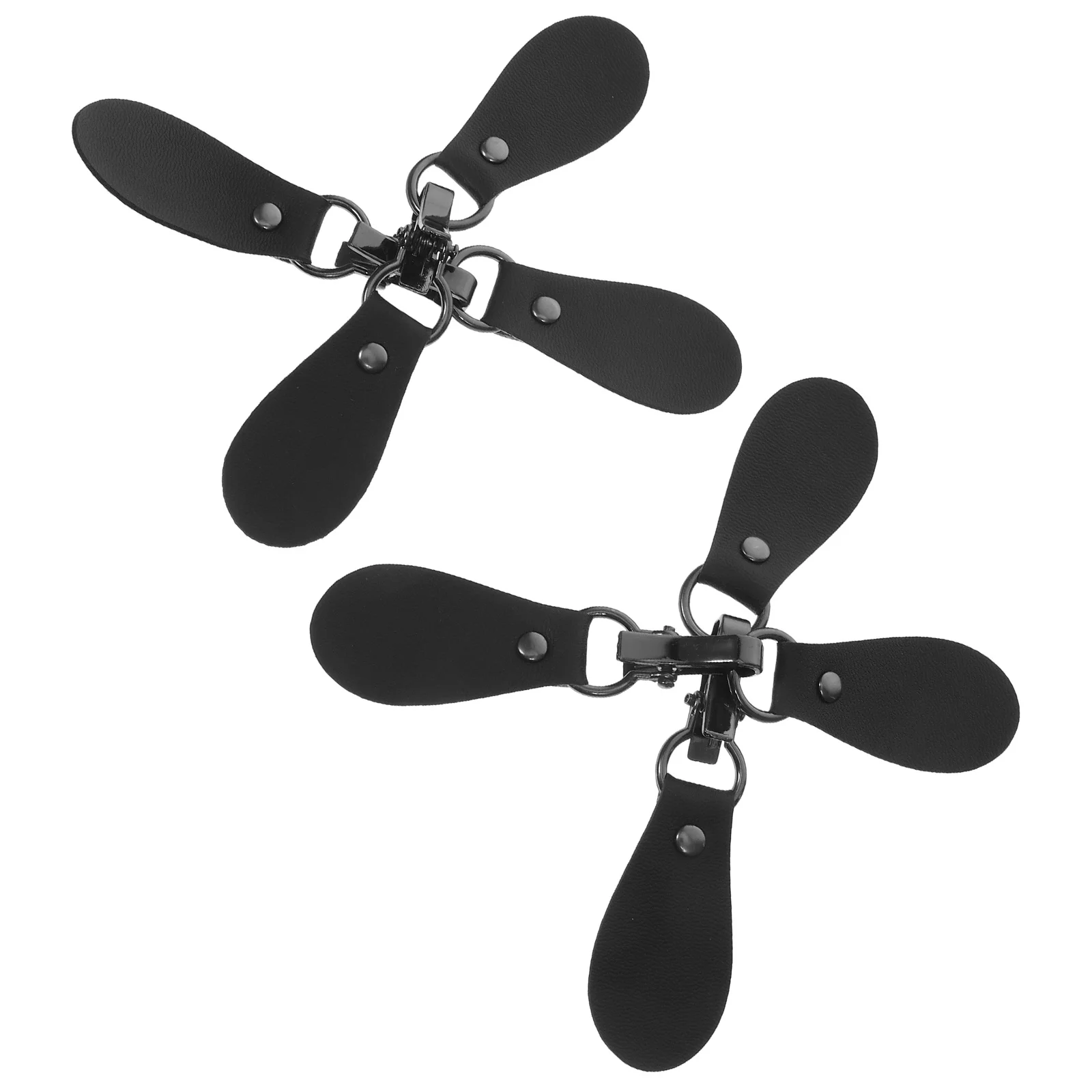 

4Pcs Simple Metal Clothing Buckles Overcoat Connector Sweater Coat Buckles Hook Black Sweater Clips Cardigan Clips