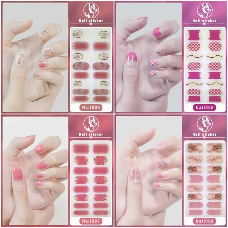 

MEBIS Nail Sticker 16Finger Nobake Gel Threedimensional Art Full Waterproof Oil Film Art Film Th Nails Sticker