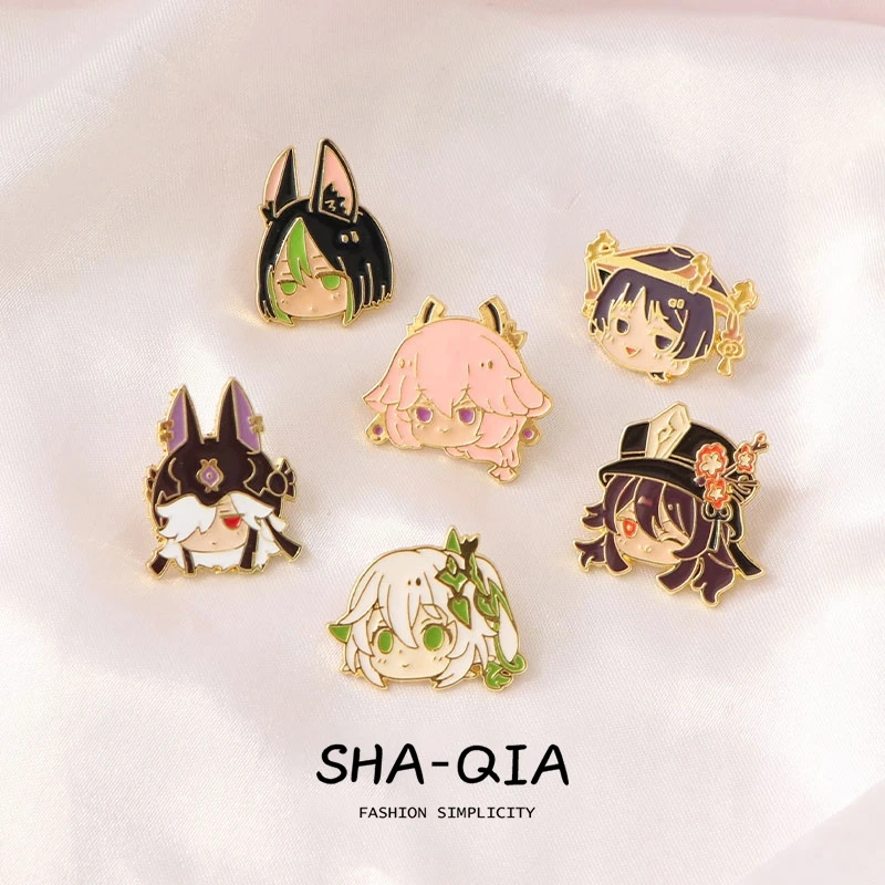 Genshin Impact ambitus Hu Tao Yae Miko Cyno Balladeer Tighnari Nahida colleagues brooch cartoon 3cm metal badge High Quality