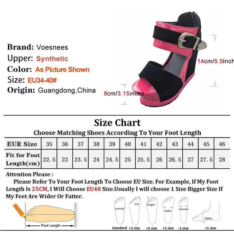 Model Fashion Show Summer Sandals 8CM Platform 14CM Super High Heels Thick Bottom Women Wedges Shallow Party Shoes Plus Size 43