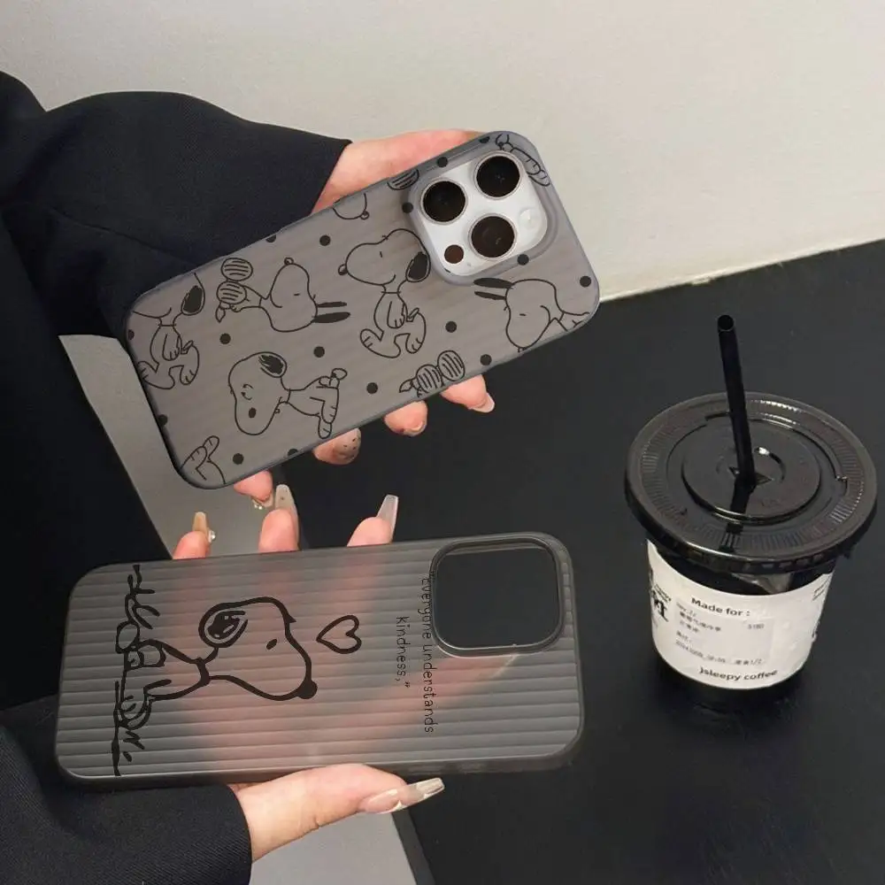 الكرتون سنوبيس خط جراب هاتف المموج نمط جراب هاتف آيفون 17 الهواء 16 15 14 13 12 11 زائد برو ماكس غطاء #1