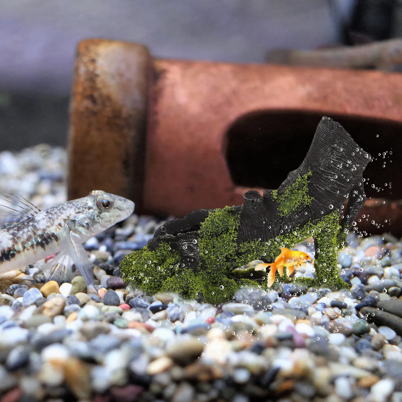 Premium Simulation Tree Root Fish Tank Accessories Decorative Fish Hideaway Place for Small Aquarium Vivid Natural Atmosphere