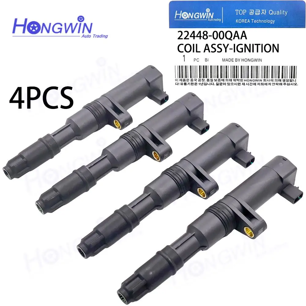4PCS 7700107177 22448-00QAA Ignition Coil Plug For Renault Clio Espace Grand Scenic Kangoo Laguna Logan Megane Nissan Opel
