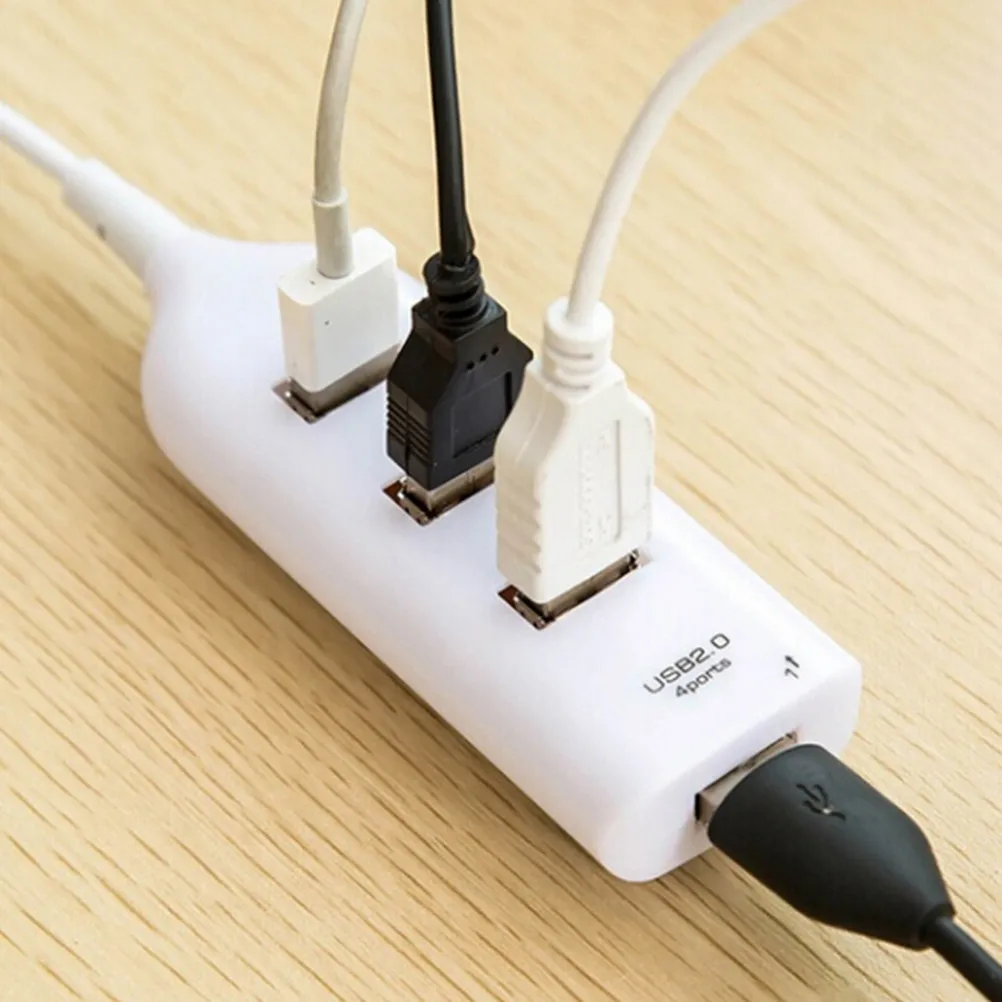 4-Port USB 2.0 Hub High-Speed Data Expansion Hub for Laptop Notebook Desktop Tablet Pc Plug and Play with LED Indicator