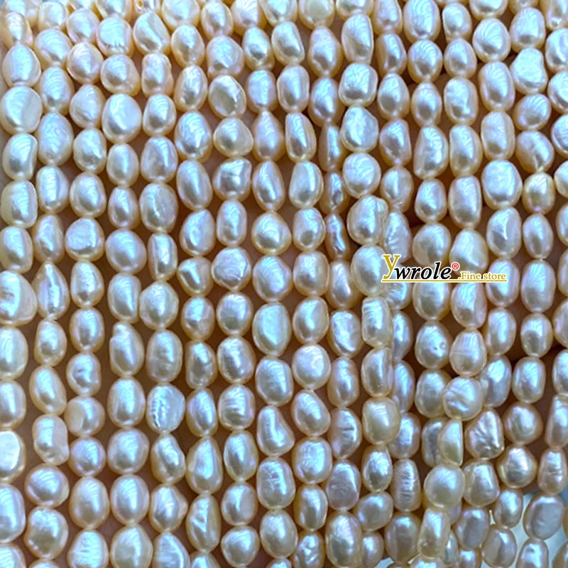 5-6 مللي متر شكل الأرز لؤلؤ المياه العذبة الطبيعية فضفاض خزر عازل لصنع المجوهرات سوار ذاتي الصنع إكسسوارات عقد ساحرة #2