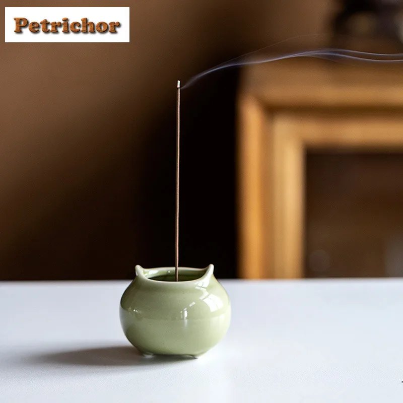 

Yue Kiln Secret Colored Glazed Ceramic Dome Incense Holder Zen Garden Incense Burners Meditation Censer Home Supplies Craft Gift