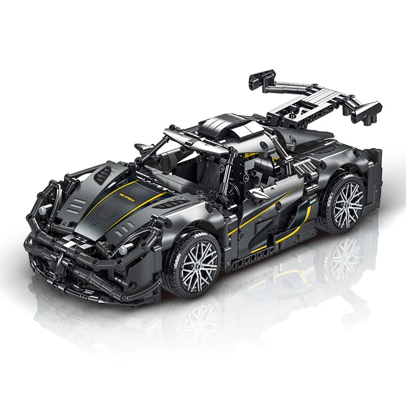Technical Black Race Car Building Blocks Creative Assembly Bricks Educational DIY tabletop decoration Birthday Christmas Gifts