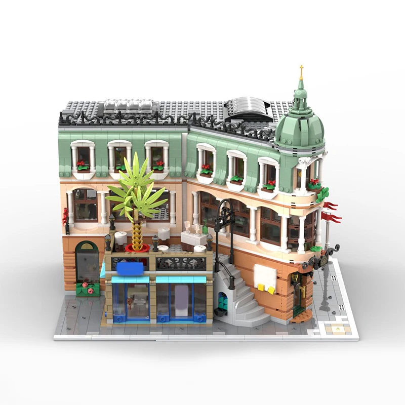 4220pcs MOC Boutique Hotel Extension Modular Buildings Model Building Blocks Christmas Gift Assemble Art Creative Idea 3D Craft