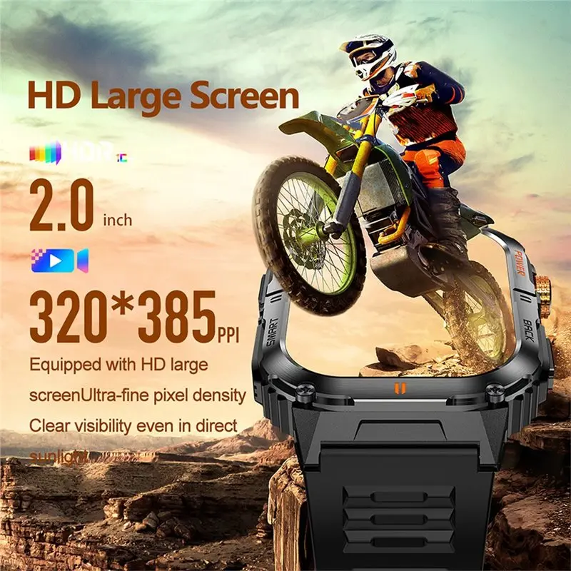 A33T-Waterproof Outdoor GPS Sports Watch With LED Flashlight Military Smartwatch For Men Heart Rate Bluetooth Call New A