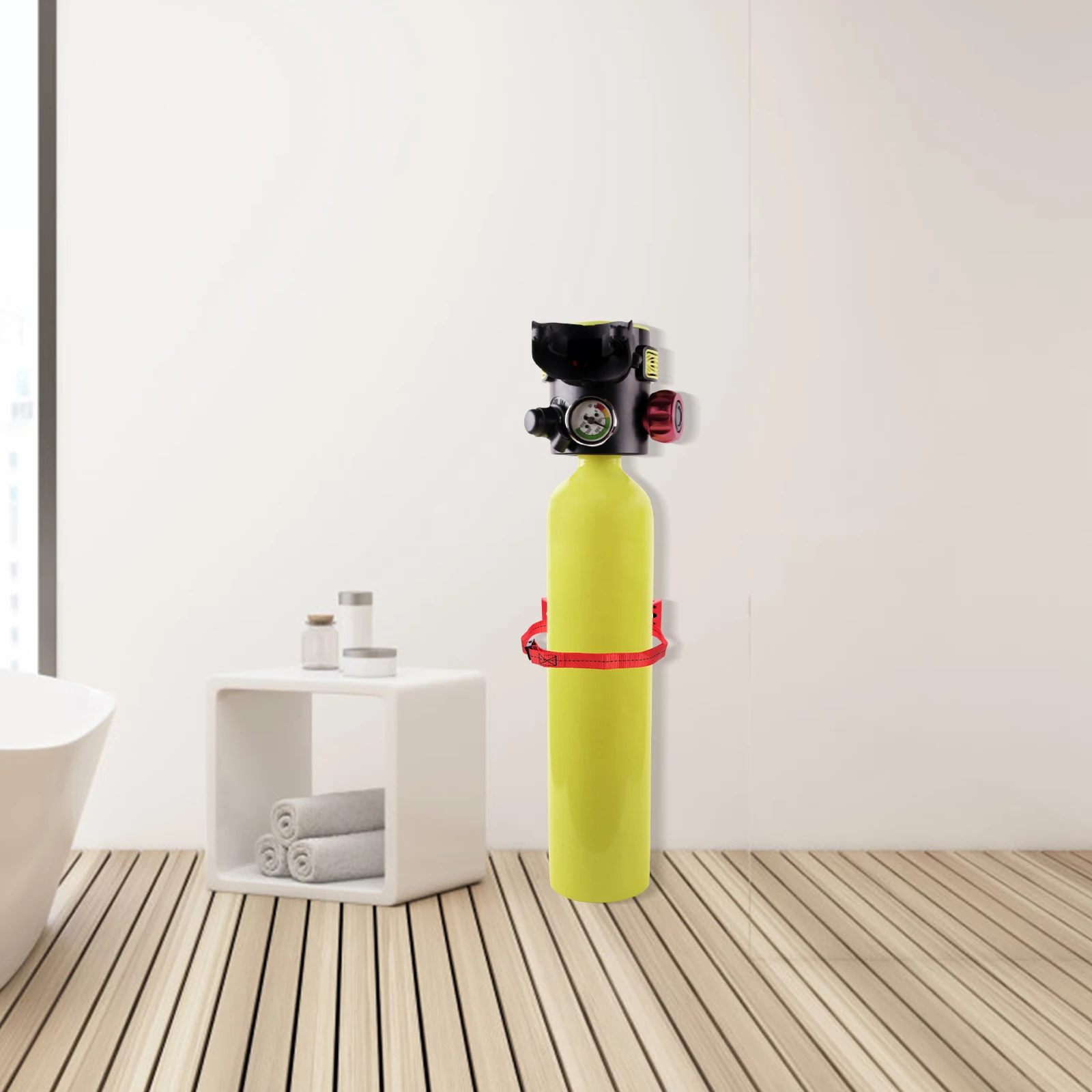 

40LABS Gas Cylinder Holder Plastic 40L Oxygen Hydrogen Tank Bracket Black Wall Mount Secure Reliable Durability
