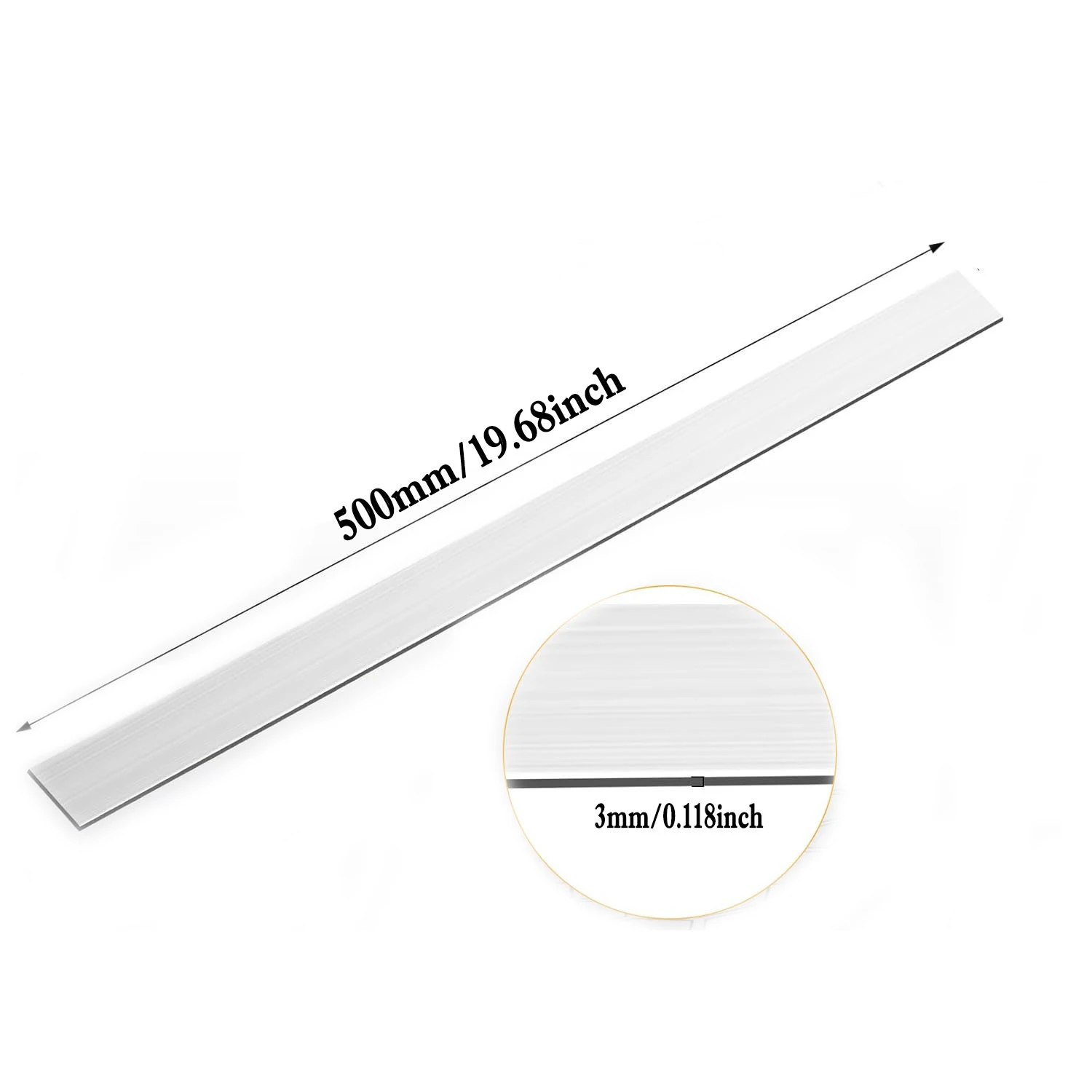 1pcs 500mm 6061 Aluminum Flat Bar Solides Rectangular Metal Plate Strip for DIY/Machining/Construction
