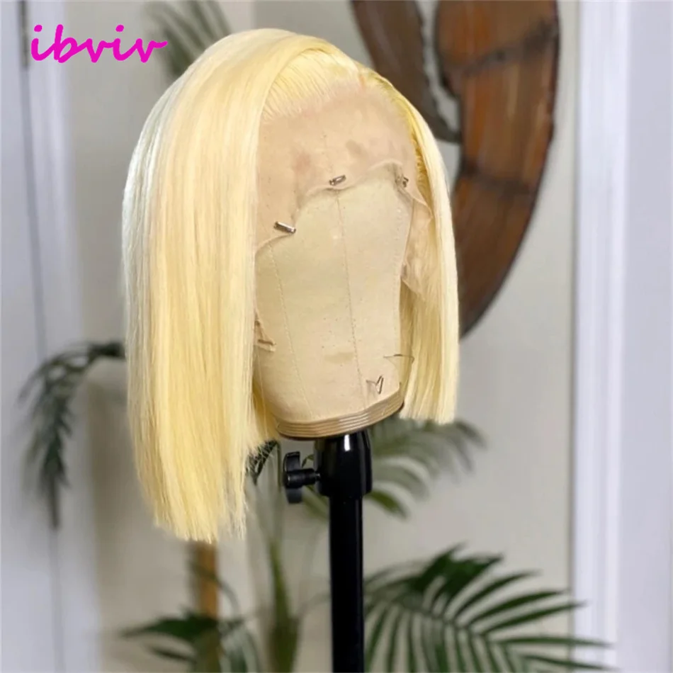 قصيرة قطع 613 شقراء بوب الباروكات العظام مستقيم Hd الدانتيل أمامي بوب شعر مستعار 100% الشعر البشري 13x4 HD الدانتيل شعر مستعار أمامي 100% خصلات الشعر المستعار الإنسان