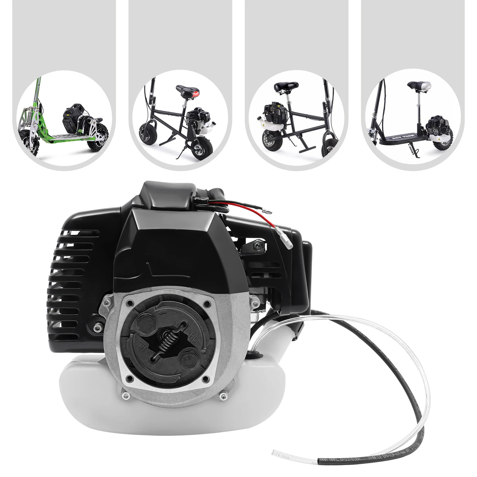 [49cc 2-Stroke Engine] 49cc 2-Stroke Engine w/Fuel Tank - Aluminum - For Scooters Pocket Bikes - Durable Powerful