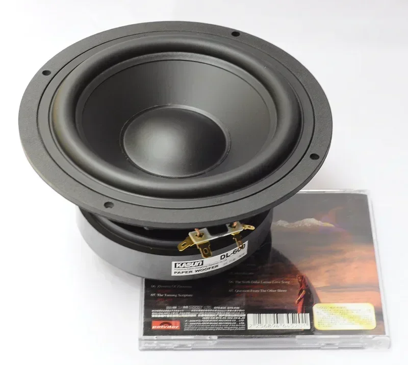 1 Piece Kasun DL-600 6.5\'\' Midwoofer Speaker Driver Unit Casting Aluminum Basket Black PP Cone Fs=36Hz 8ohm/180W OD=179mm