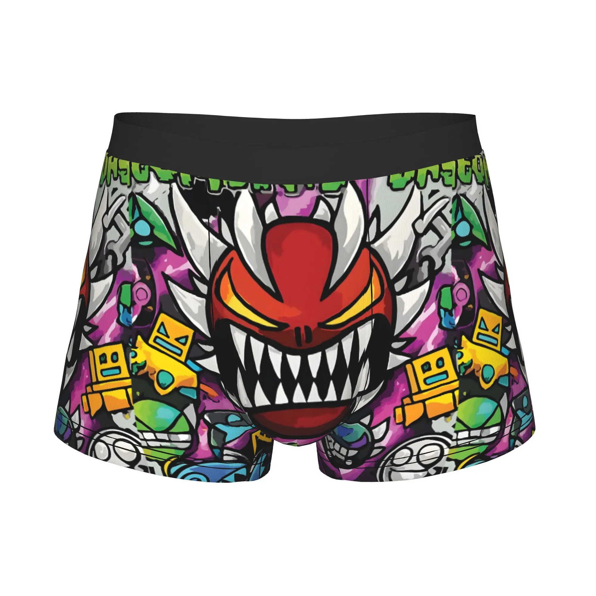Geometry Dash Demon Boxers Shorts Men  Briefs Underwear Novelty Underpants