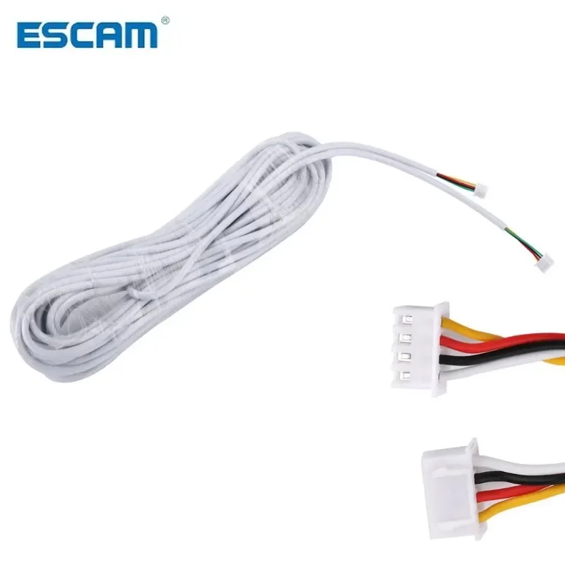 ESCAM 15M 2.54*4P 4 سلك كابل للاتصال الداخلي عبر الفيديو لون فيديو باب الهاتف جرس الباب السلكية الاتصال الداخلي