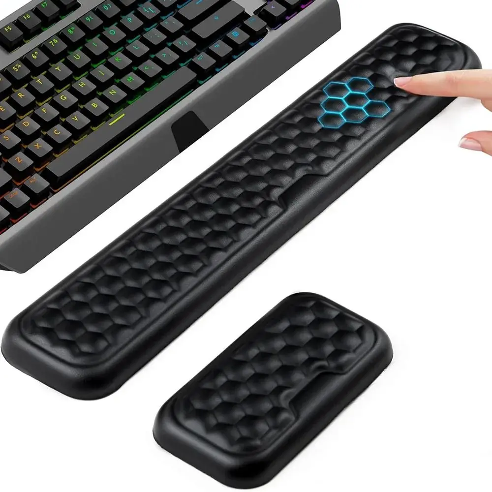 

2Pcs/Set Slow Rebound Mouse Wrist Support Pad Creative Wrist Rest Ergonomic Mouse Pad PU Non-Slip Base Comfort