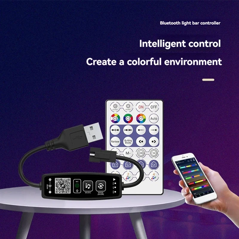 WS2811 WS2812B LED Controller Bluetooth Music 28Keys Remote Control For Individual Addressable RGB Strip Light