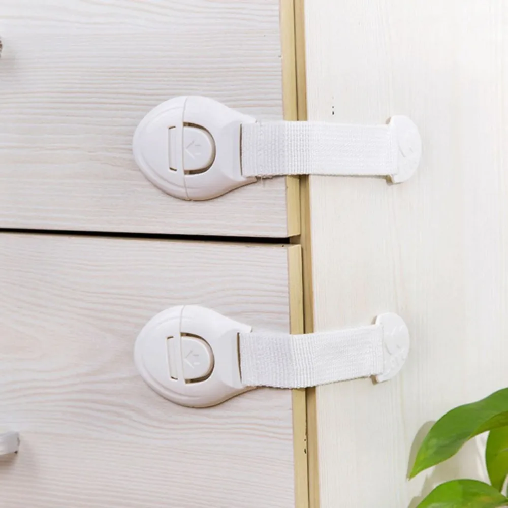 1-100Pcs Lot for Baby Furniture Door Drawer Lock Cabinet Door Multi-Functional Ribbon Lock Buckle Baby Proof Security Protector