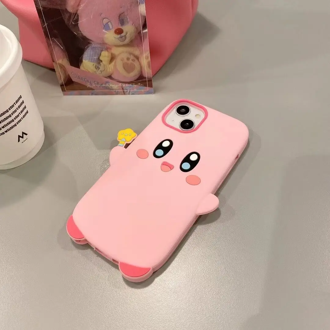 Funda de teléfono móvil de dibujos animados Kawaii Kirby para IPhone 13, 12, 11, 8, 7 Pro Max, funda trasera de silicona suave Y2K