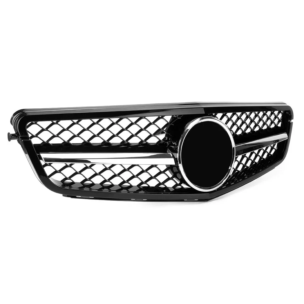 C-Class W204 C300 C350 Front Grille Upper Grill For Mercedes Benz 2008 2009 2010 2011 2012 2013 2014  Style Gloss Black