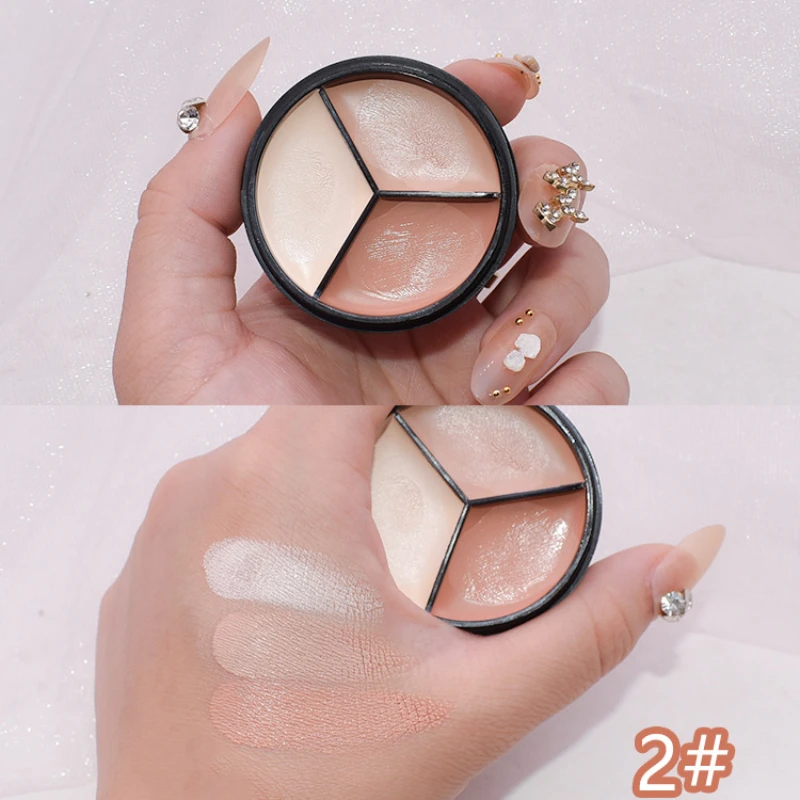 3Color Moisturizing Concealer Palette Full Cover Dark Circles Acne Dark circles are not easy to stick powder Face Makeup