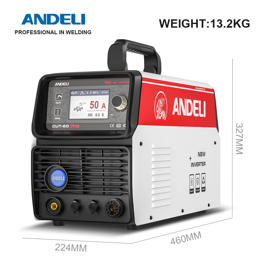 ANDELI-cortador de Plasma de 220/380V, máquina de corte por arco piloto no HF, pantalla LCD