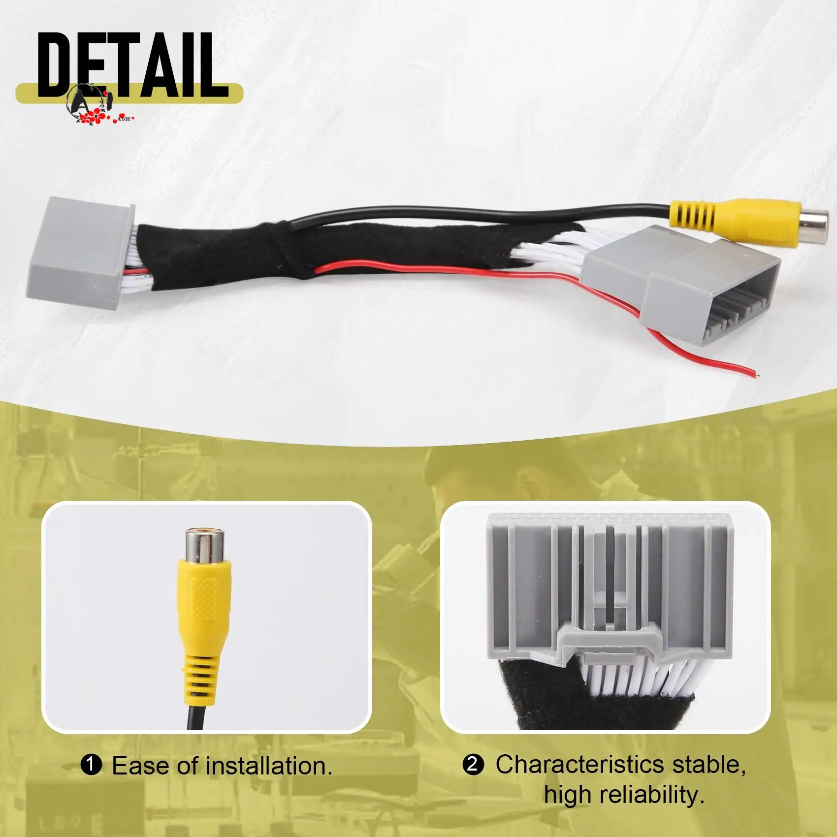 A10E-Car Rear View Camera Adapter Wire Harness Cable Video Connector For Honda CRV Civic EXI 2012-2016