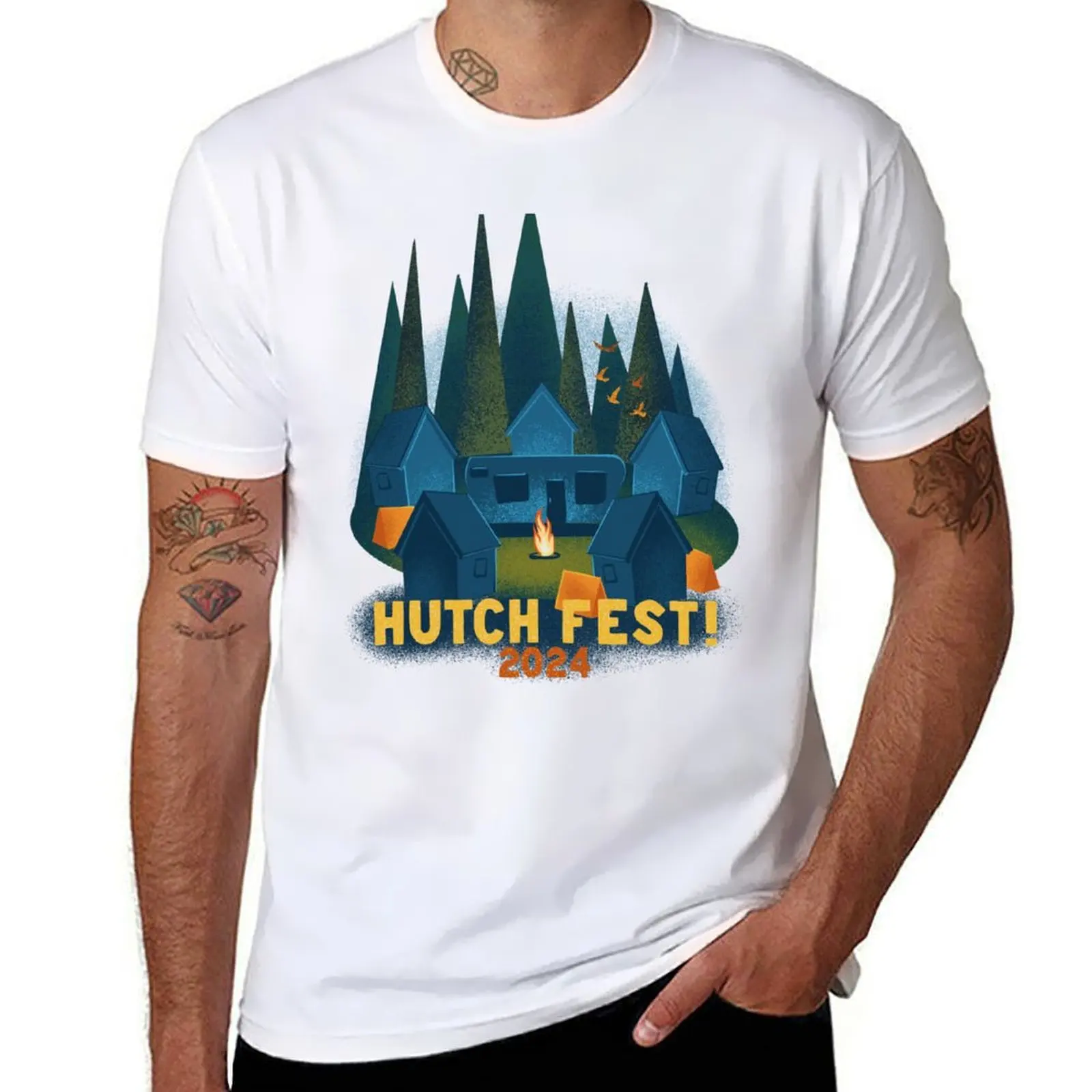 

man Hutch for graphic funny 2024 Fest cotton shirts t shirts t T-Shirt