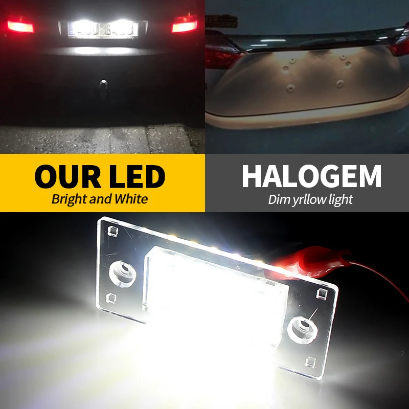 2 قطعة لأودي A3 8L S3 2000-2003 A4 B5 S4 RS4 أفانت/كومبي/سيدان 1999-2001 CANbus خطأ مجاني LED الخلفية رقم لوحة ضوء مصباح