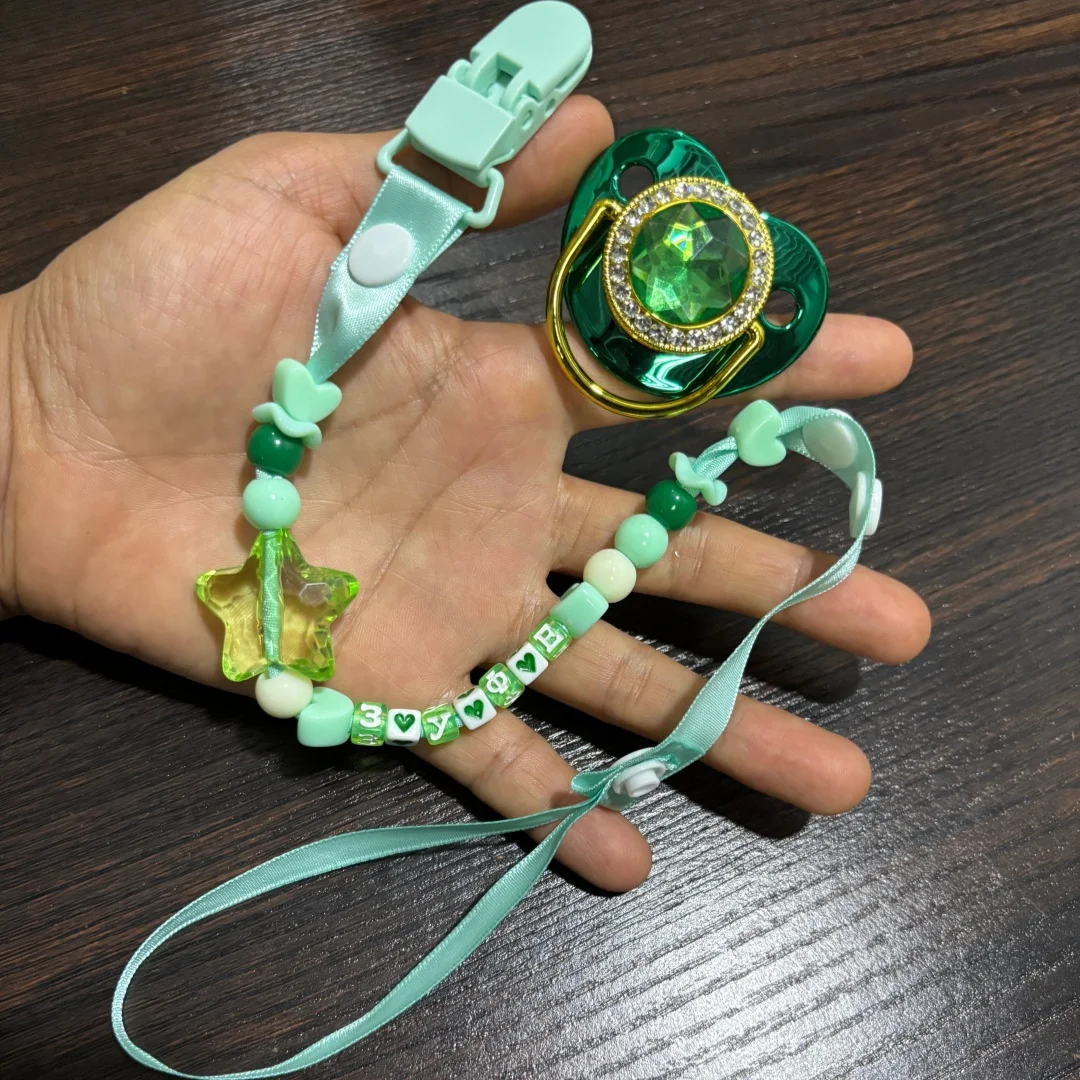 Cute Custom Pacifier Clip Silicone Simulation Nipple Newborn Teething Pacifier Anti Lost Soother Chain Shower Gift