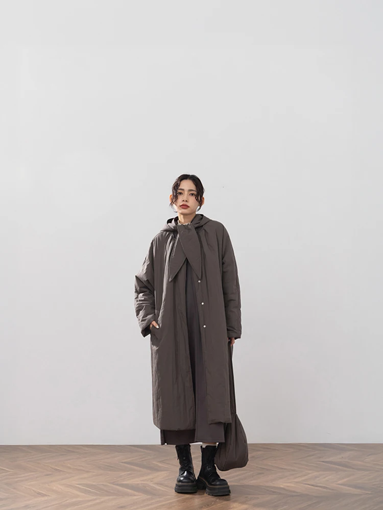 

QUEENOP Осенне-зимняя новинка: Женский хлопковый комплект из трех предметов (куртка, шарф, футболка) для повседневной носки, свободный крой, длинный рукав