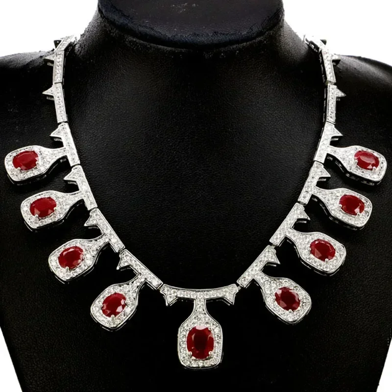 

925 SOLID STERLING SILVER Customized NECKLACE CHAIN Real Red Ruby Blue Sapphire Citrine Violet Tanzanite Tourmaline Wedding 18.5