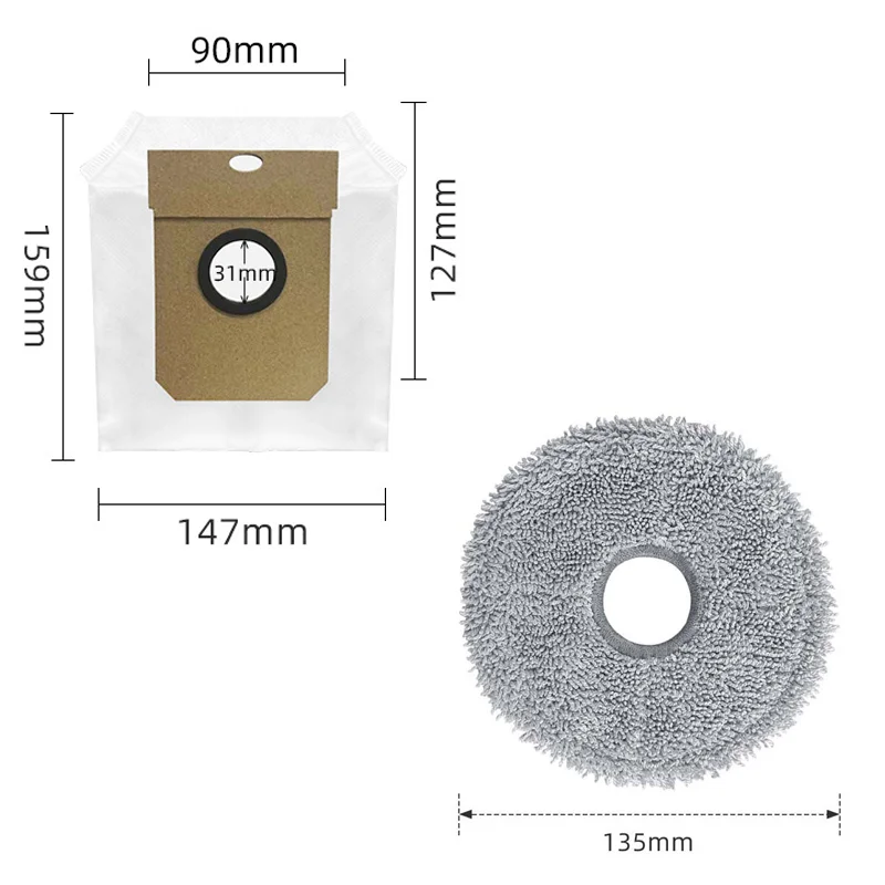 لـ ( Cecotec Conga 11090 / Conga 13090 Spin Revolution) أجزاء المكنسة تزيل 99% من ملحقات كيس الغبار القماشي الممسحة البكتيريا