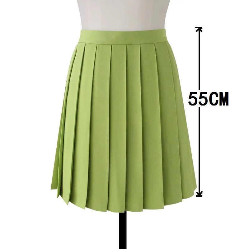 Women High Waist Pleated Midi Skirt Y2k Summer Knee-length Preppy Style Harajuku  Hot Street School Cosplay Casual Female Faldas