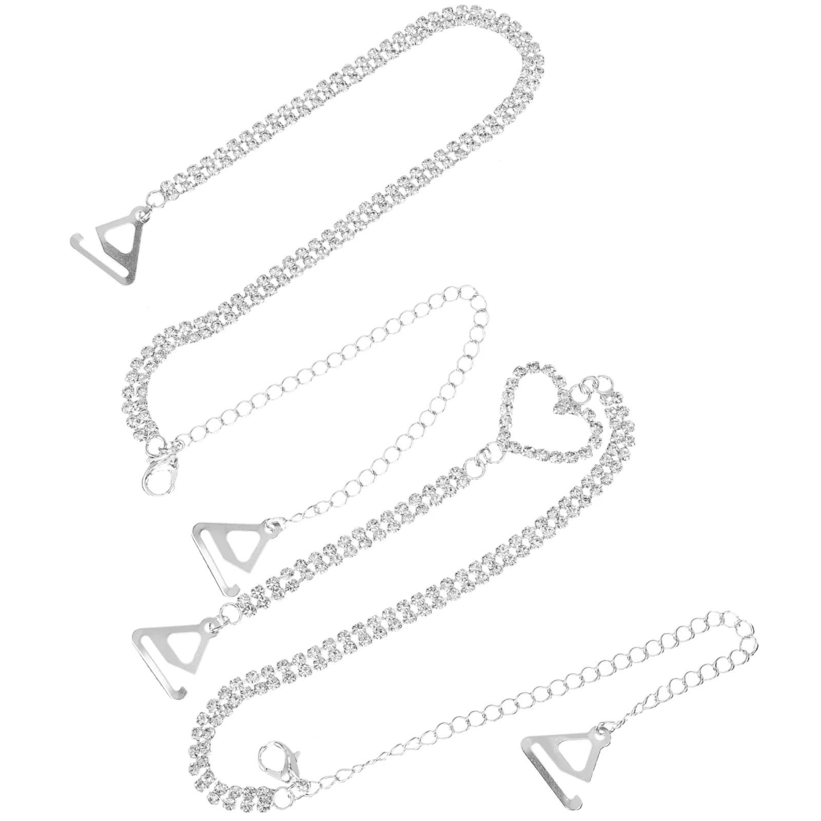 

Rhinestone Bra Straps Metal Chain Invisible Chains for Women Accessories Replacement Dress Decoration