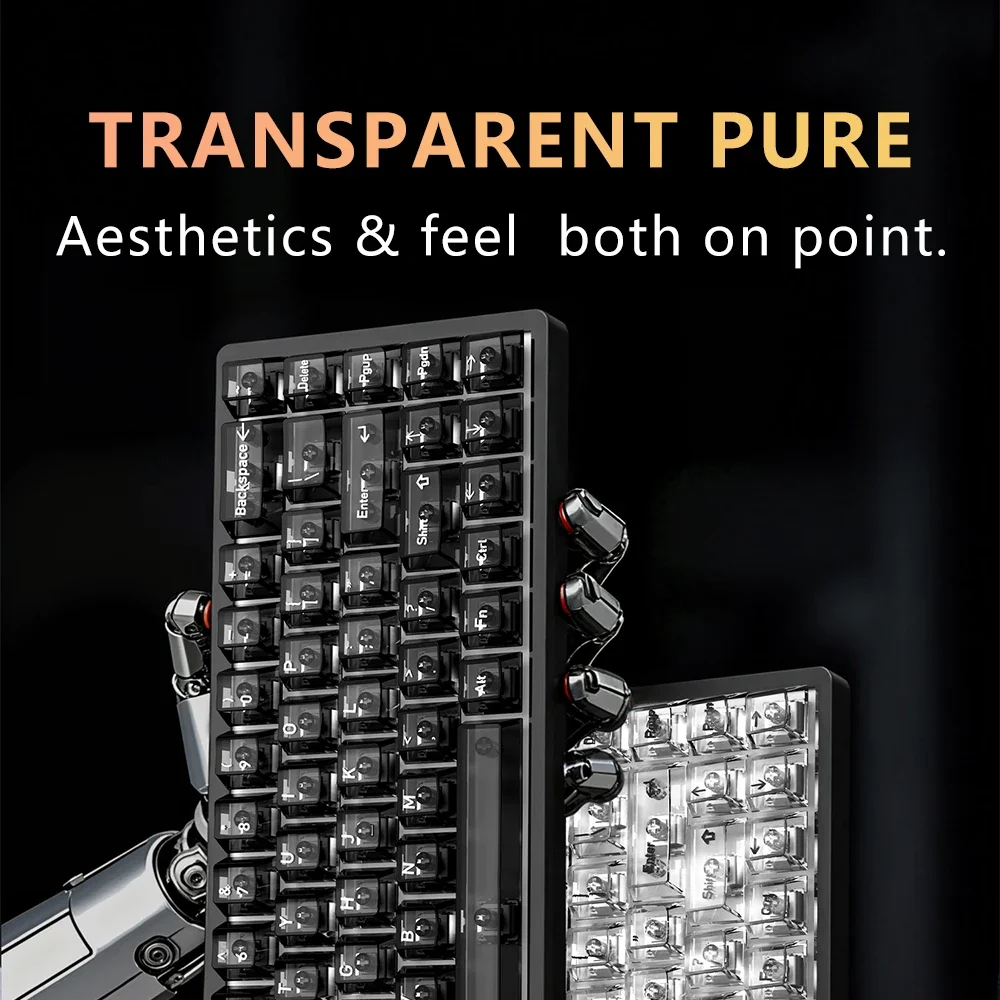 

Прозрачные колпачки для клавиш Pure Cherry Profile, полностью прозрачный набор механических колпачков для клавиатуры ПК для переключателей с перекрестным стержнем, эргономичные игровые колпачки