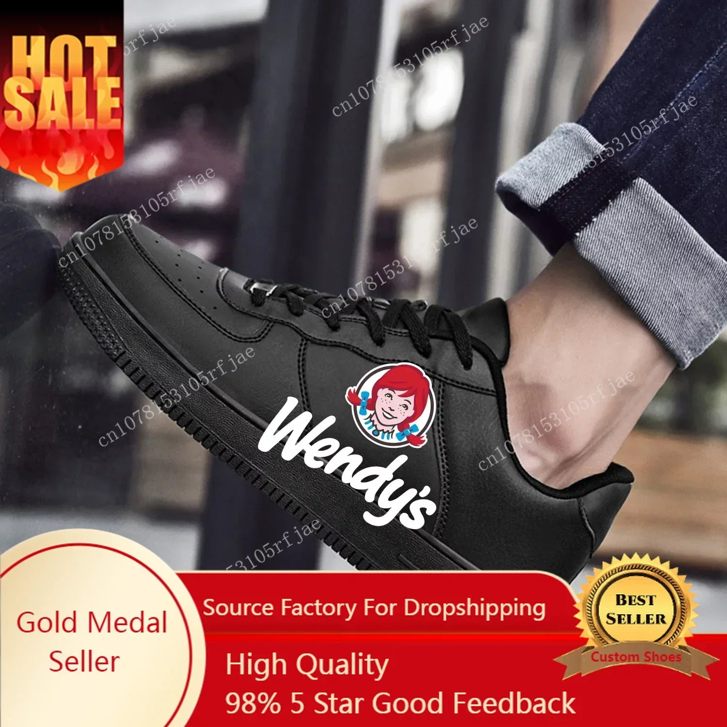 

New Wendys Fast Food Restaurant Logo AF Basketball Mens Womens Sports Running High Quality Flats Force Sneakers Custom Shoe