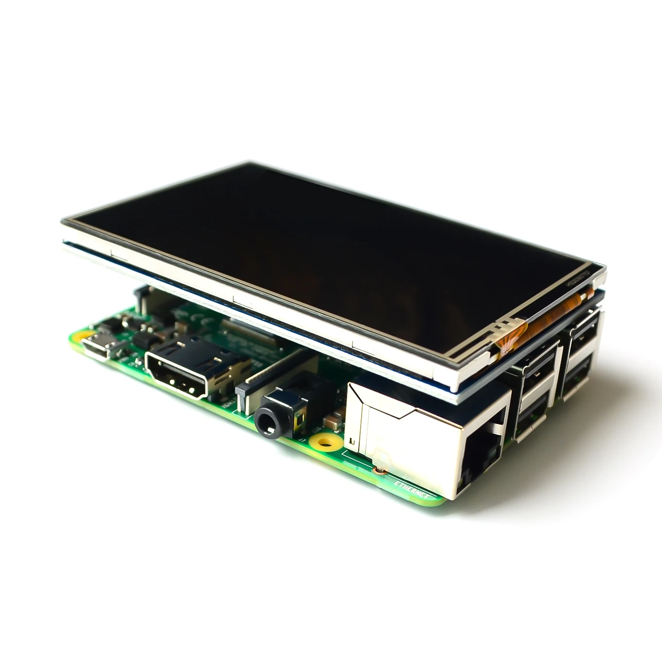 Raspberry PI 3B 3.5inch touch display housing can be installed cooling fan 2 in 1 ABS box