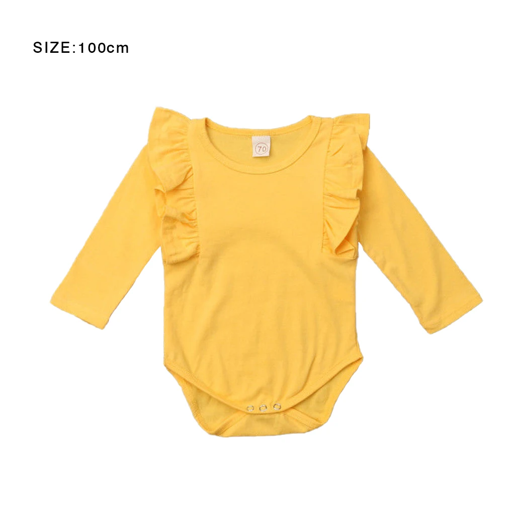 

Baby Crawling Romper Girl Long Sleeve Cotton Jumpsuit Clothes, White, 90cm