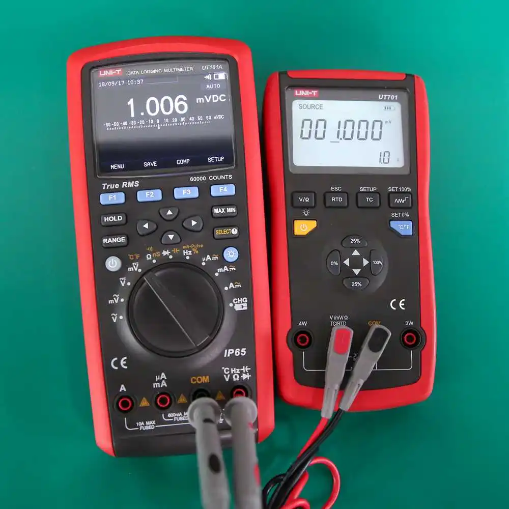 UNI-T Temperature Calibrator UT701 Thermocouple Calibrator Type J/K/T/E/R/S/B/N/Wre RTDs C mV Resistance