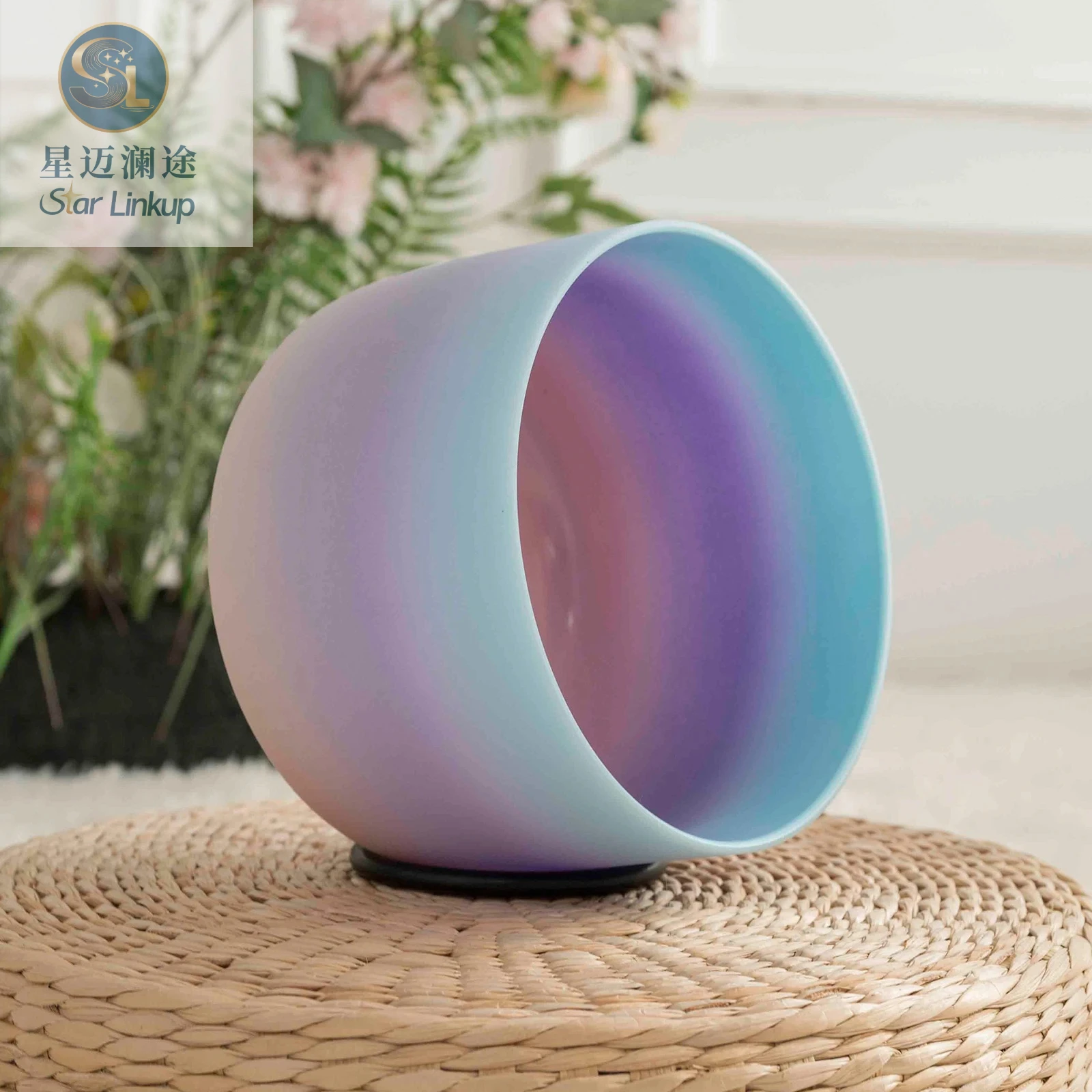 Tibetan Singing Bowl - สตาร์ลิงค์อัพ 8 นิ้ว ชามคริสตัลเสียงร้องแบบไล่เฉดสีรุ้ง ปรับเสียงได้ 432Hz