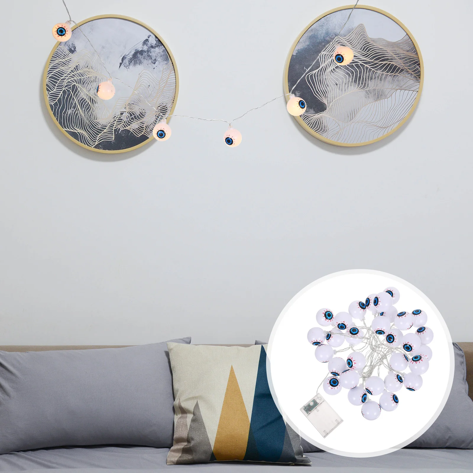 

Led Eyeball 6.5M Spooky Glowing Waterproof String Outdoor Haunted Party Decor Porch Yard Halloween Led String Halloween