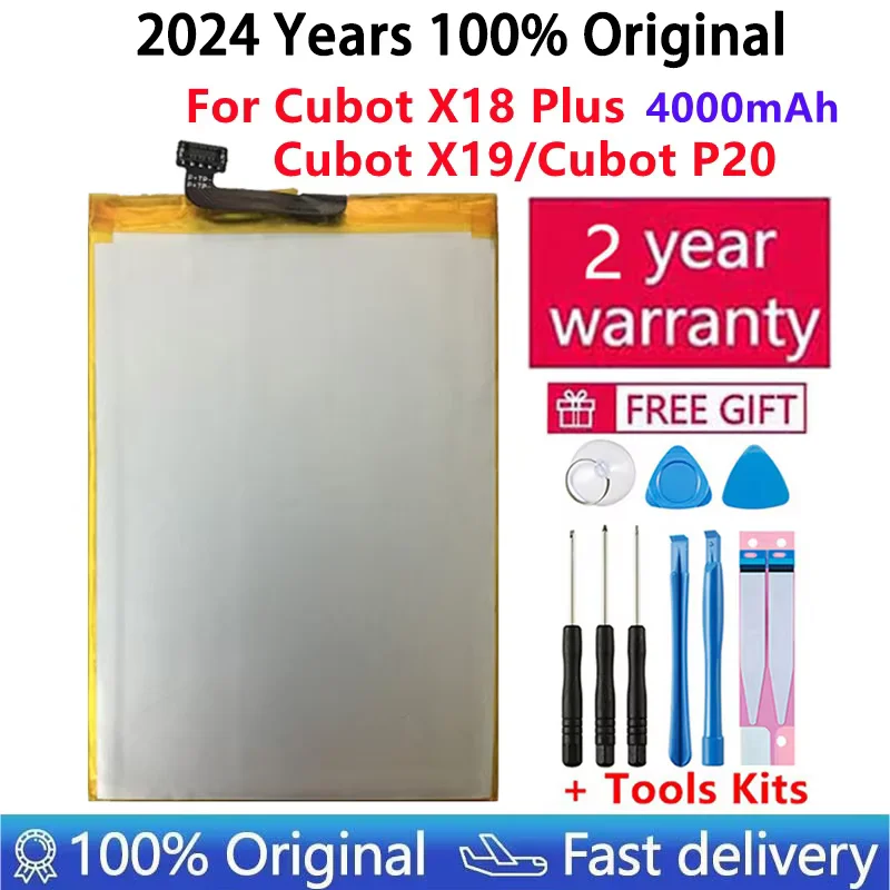 

2024 Years Original For Cubot X18 Plus Cubot X19 Cubot P20 Battery 4000mAh High Capacity Replacement Batteries Fast Shipping